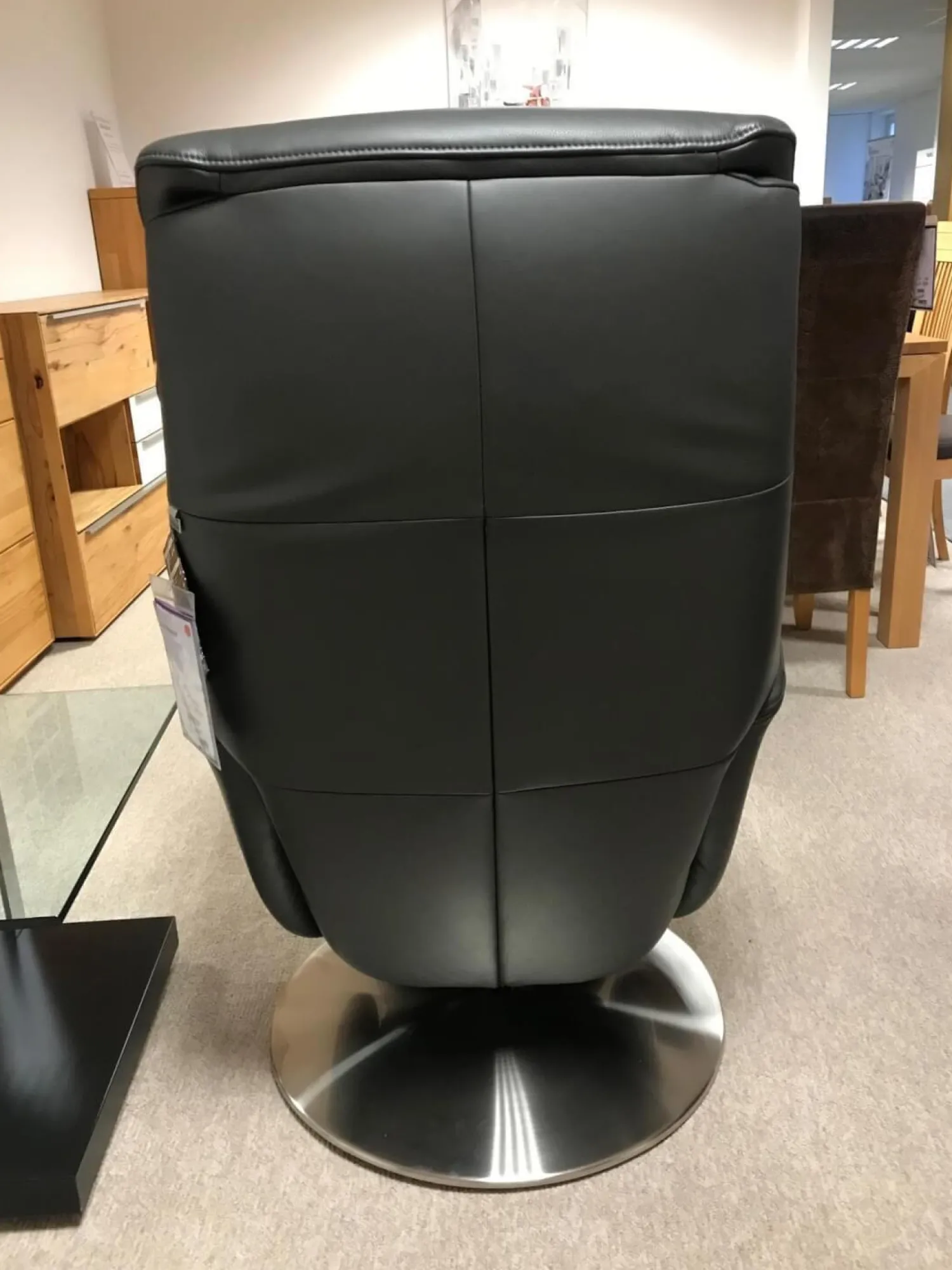 Hukla Relaxsessel|Sessel Canyon+ Large Bezug Leder Credo Farbe Anthrazit Metall Drehteller Mit Kopfpolsterverstellung Und Rückenverstellung