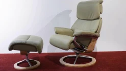 Stressless Relaxsessel|Sessel Capri S Leder Grün Paloma Signature mit Hocker