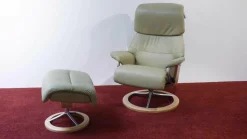 Stressless Relaxsessel|Sessel Capri S Leder Grün Paloma Signature mit Hocker