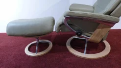 Stressless Relaxsessel|Sessel Capri S Leder Grün Paloma Signature mit Hocker