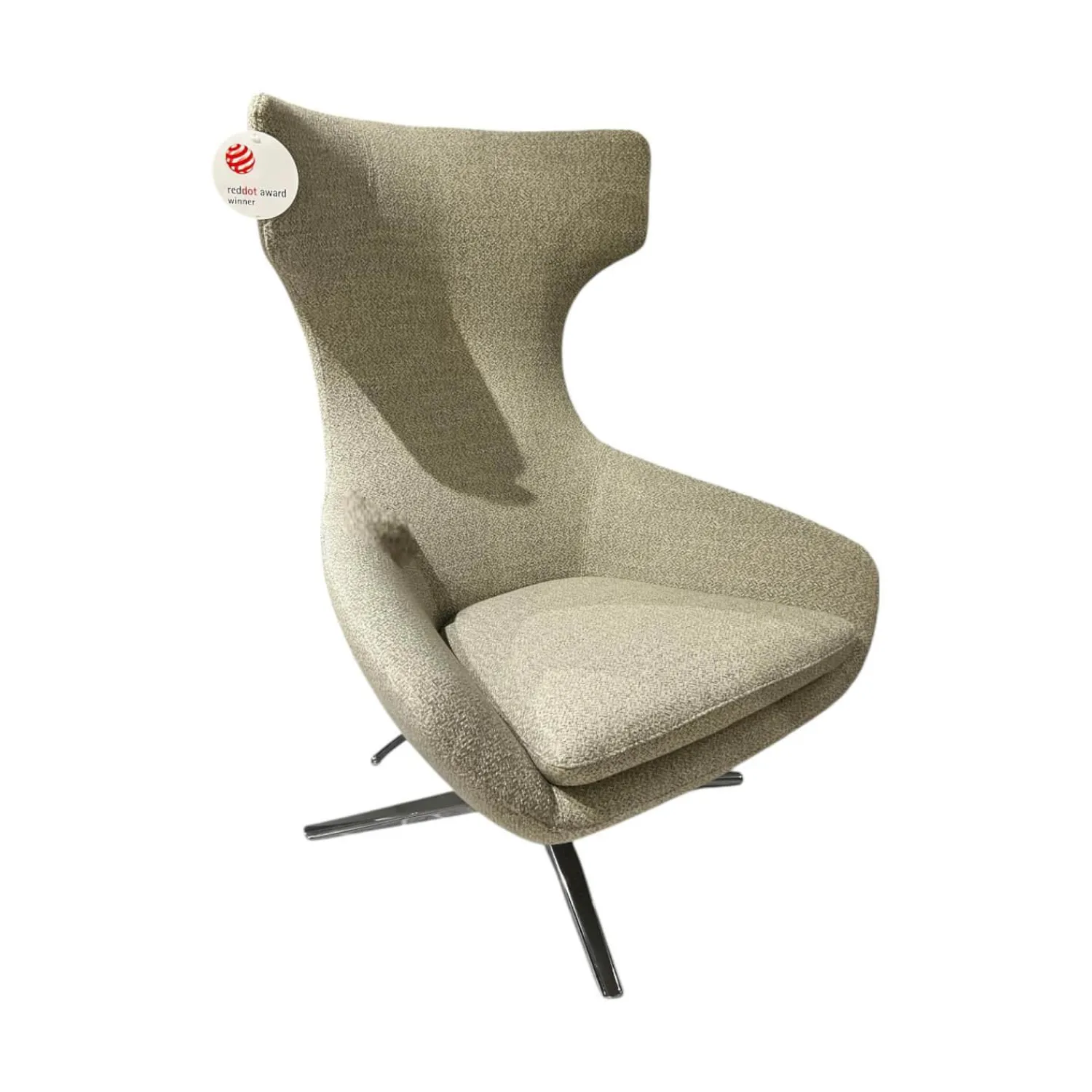 Leolux Relaxsessel|Sessel Caruzzo Stoff 24922 Varese 22 Angora Beige Gestell Aluminium Poliert