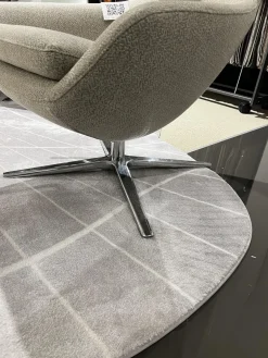 Leolux Relaxsessel|Sessel Caruzzo Stoff 24922 Varese 22 Angora Beige Gestell Aluminium Poliert