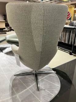 Leolux Relaxsessel|Sessel Caruzzo Stoff 24922 Varese 22 Angora Beige Gestell Aluminium Poliert