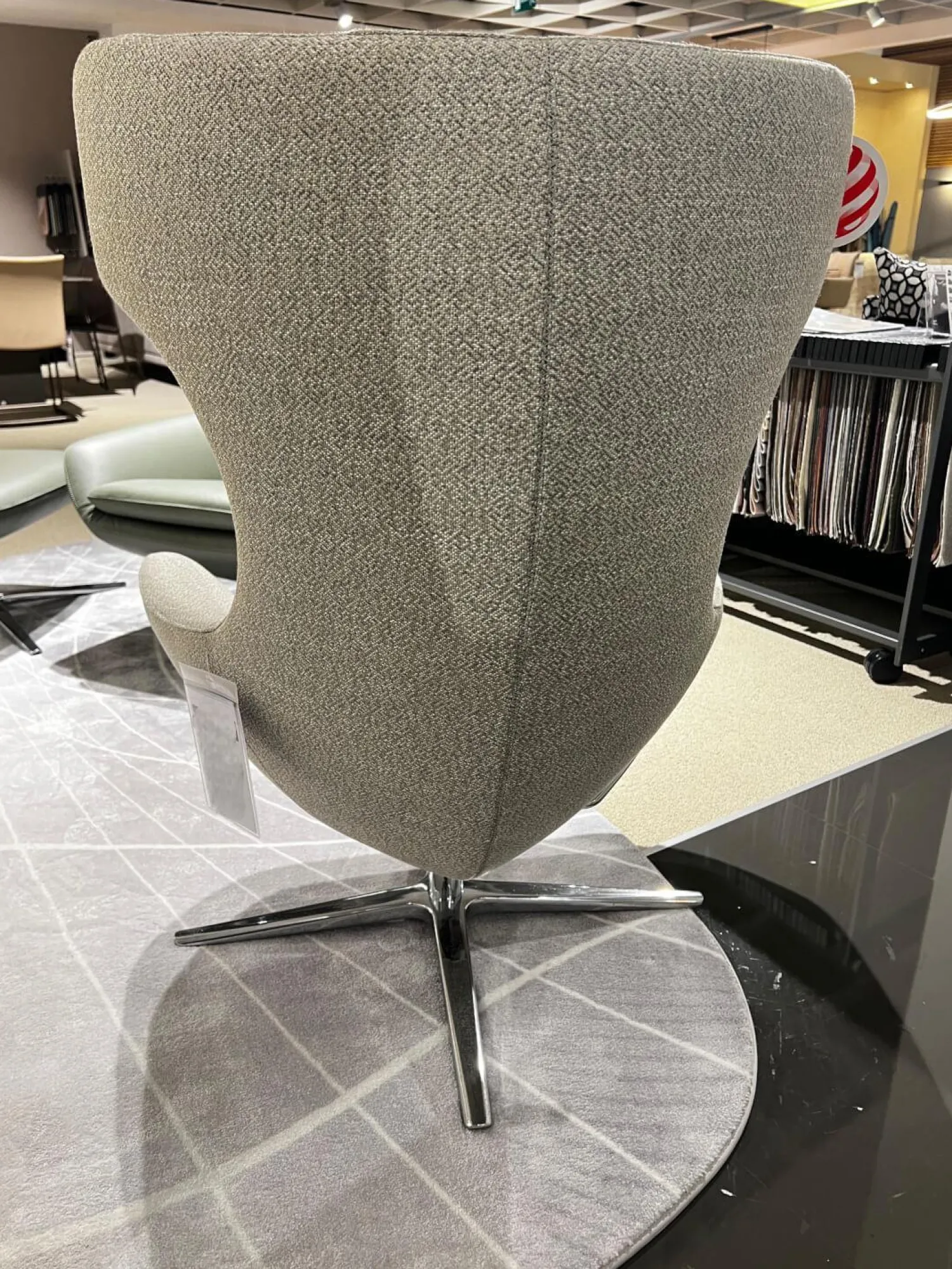 Leolux Relaxsessel|Sessel Caruzzo Stoff 24922 Varese 22 Angora Beige Gestell Aluminium Poliert