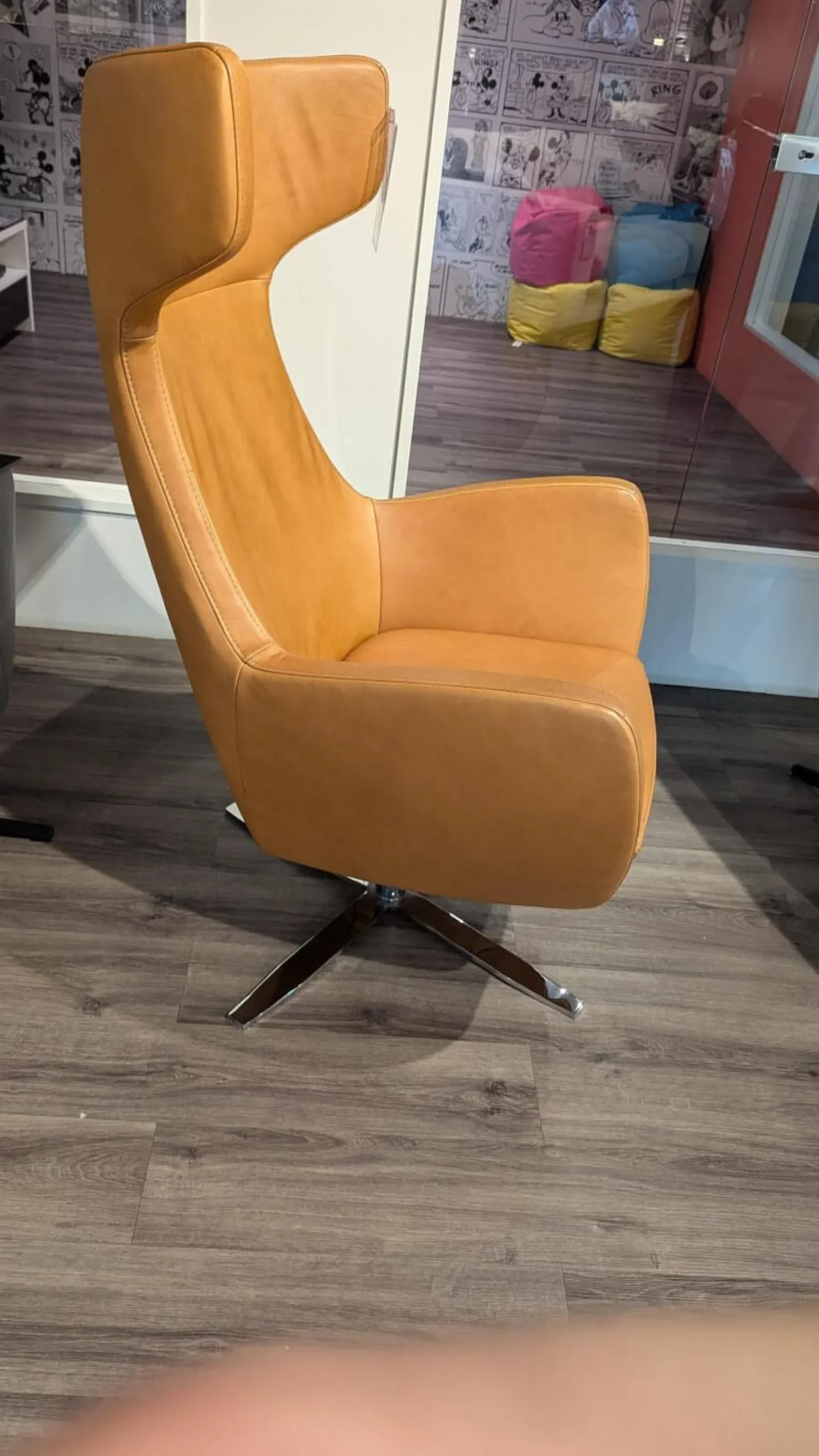 Candy Relaxsessel|Sessel Castello Leder Canyon Cognac Braun Füße Verchromt