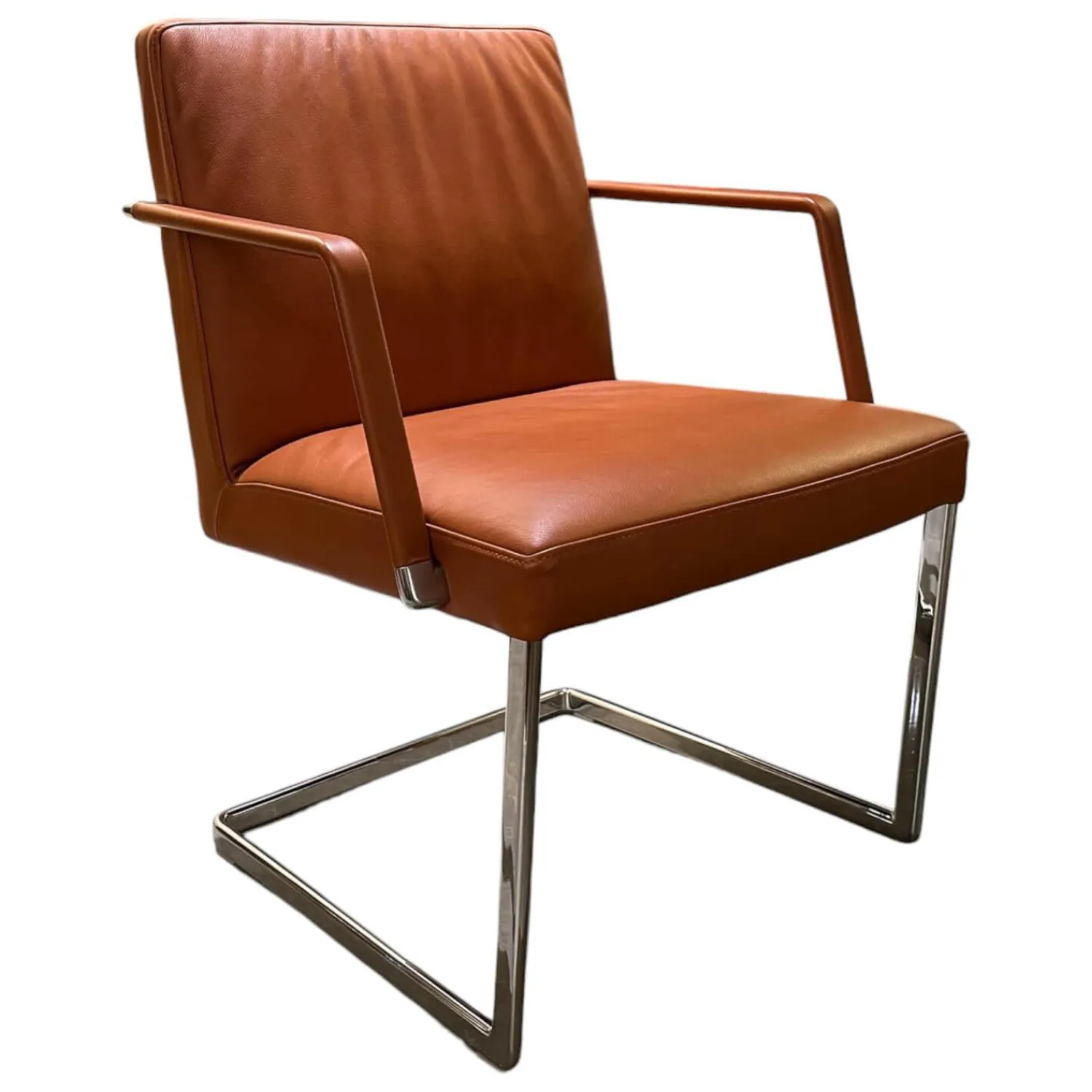 Poltrona Frau Einzelstühle|Sessel Chancellor Conference Leder SC75 Cognac Braun mit Arm