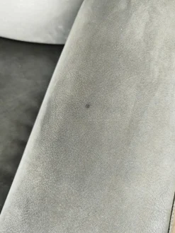 Edra Loungesessel|Sessel Chiara Leder PLX Tessuto 9620 Anthrazit Gestell Und Füße Stahl Verchromt Mit Hocker