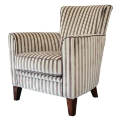 Finkeldei Relaxsessel|Sessel Chris Stoff Romo 8786 Streifenvelours Beige Dunkelbraun