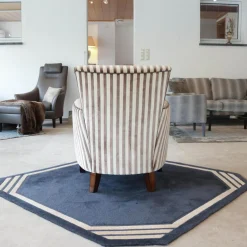 Finkeldei Relaxsessel|Sessel Chris Stoff Romo 8786 Streifenvelours Beige Dunkelbraun