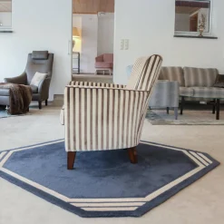 Finkeldei Relaxsessel|Sessel Chris Stoff Romo 8786 Streifenvelours Beige Dunkelbraun