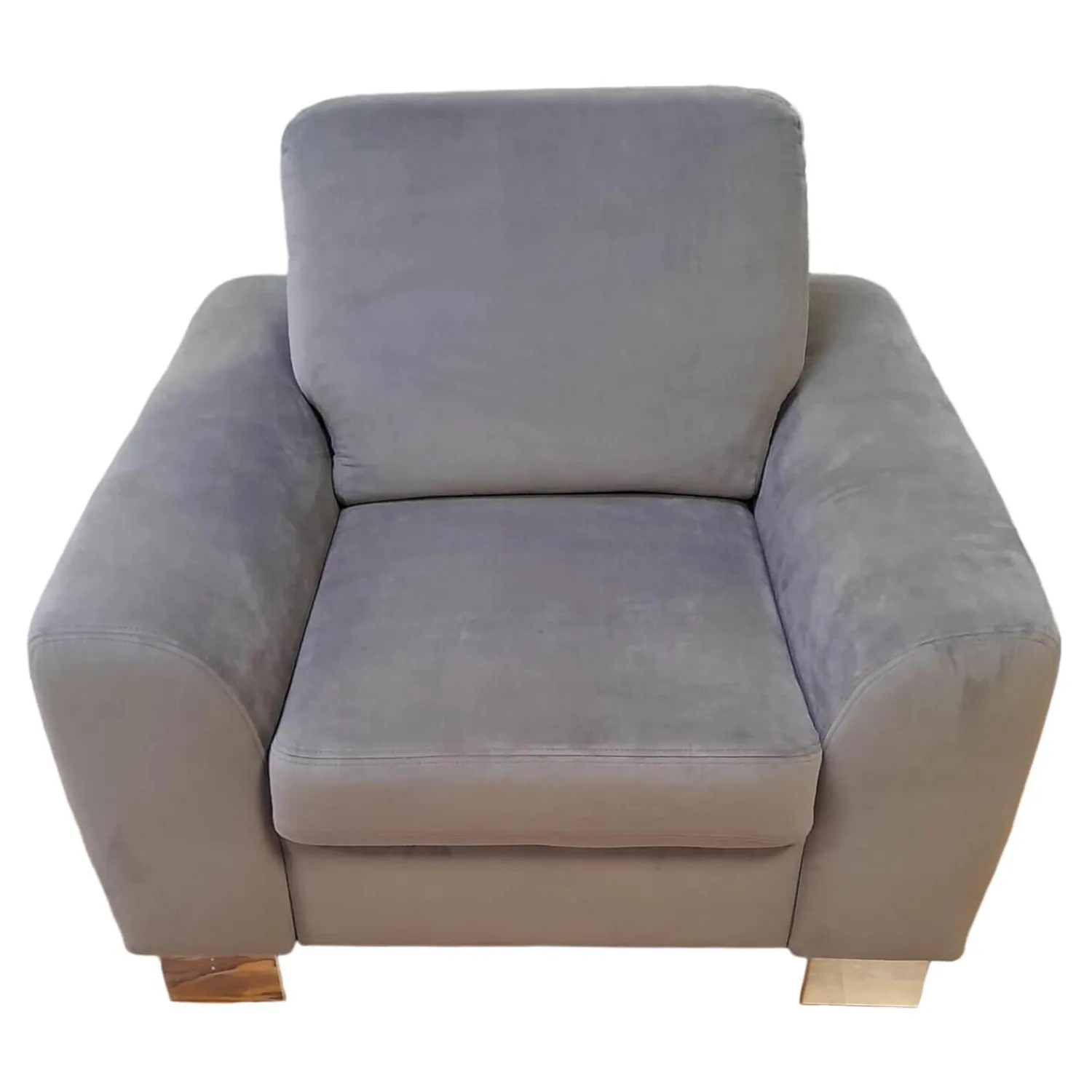 Zehdenick Fernsehsessel|Sessel Cincinatti Bezug Sam Grau Fuß Chrom