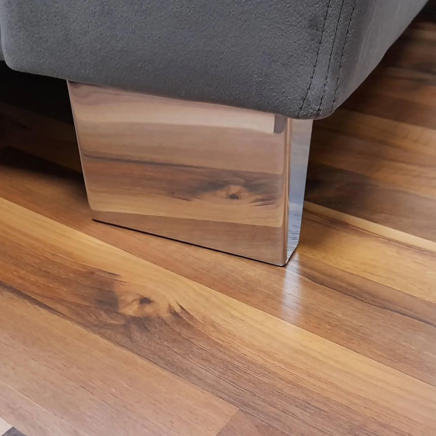 Zehdenick Fernsehsessel|Sessel Cincinatti Bezug Sam Grau Fuß Chrom