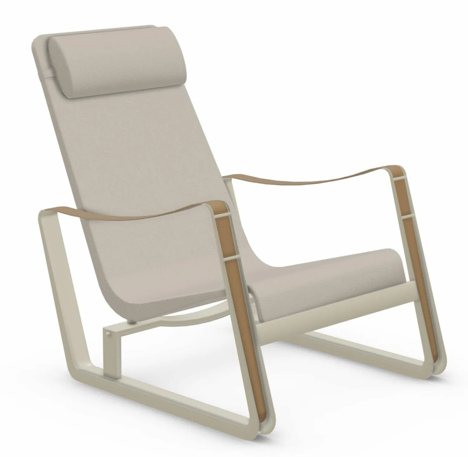 Vitra Loungesessel|Relaxsessel|Sessel Cité Stoff Mello Perle Creme Untergestell Ecru