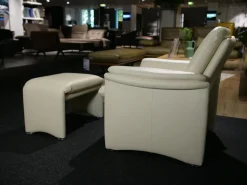 Erpo Relaxsessel|Sessel City Bezug Leder 42.310 Beige Mit Hocker