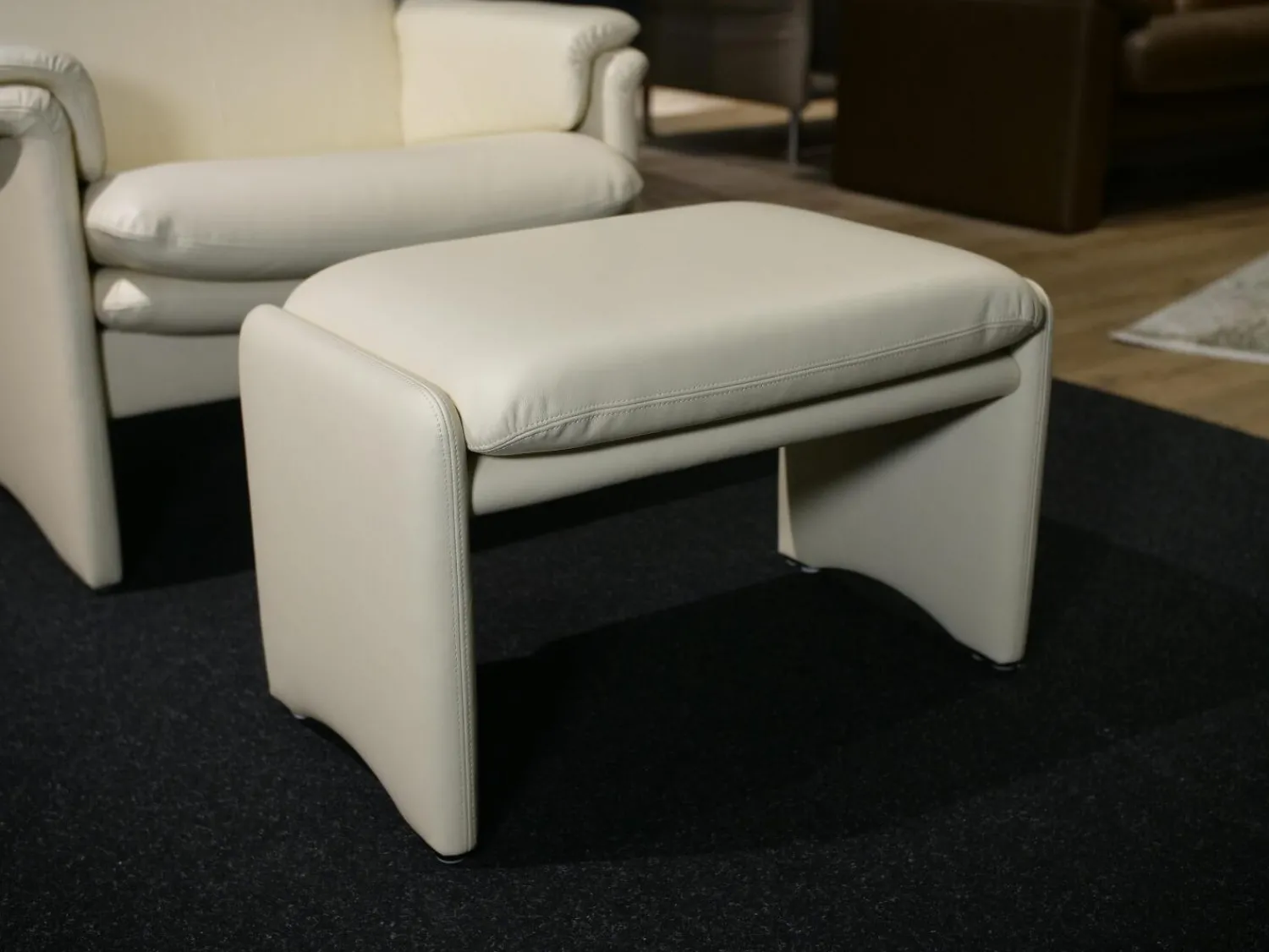 Erpo Relaxsessel|Sessel City Bezug Leder 42.310 Beige Mit Hocker