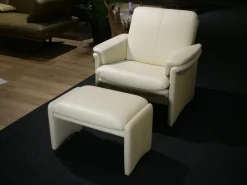 Erpo Relaxsessel|Sessel City Bezug Leder 42.310 Beige Mit Hocker