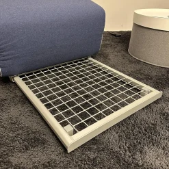 Softline Relaxsessel|Sessel City Schlafsessel Stoff Felt Melange Blau Gestell Aluminiumfarbig Mit Kissen