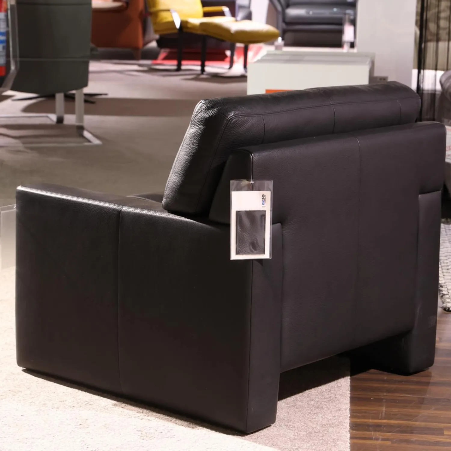 Erpo Loungesessel|Sessel CL 200.12 Bezug Leder 43 Schwarz 43.136