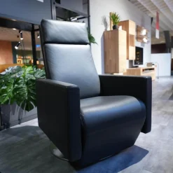 Erpo Relaxsessel|Sessel CL 17215 Leder 190 Basalt 190359 Tellerfuß Edelstahl Doppelsteppnaht