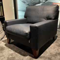 Erpo Relaxsessel|Sessel CL 400 Leder 43 Indigo 43.850 Fuß Holz Mahagoni Gebeizt