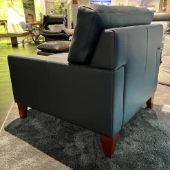 Erpo Relaxsessel|Sessel CL 400 Leder 43 Indigo 43.850 Fuß Holz Mahagoni Gebeizt