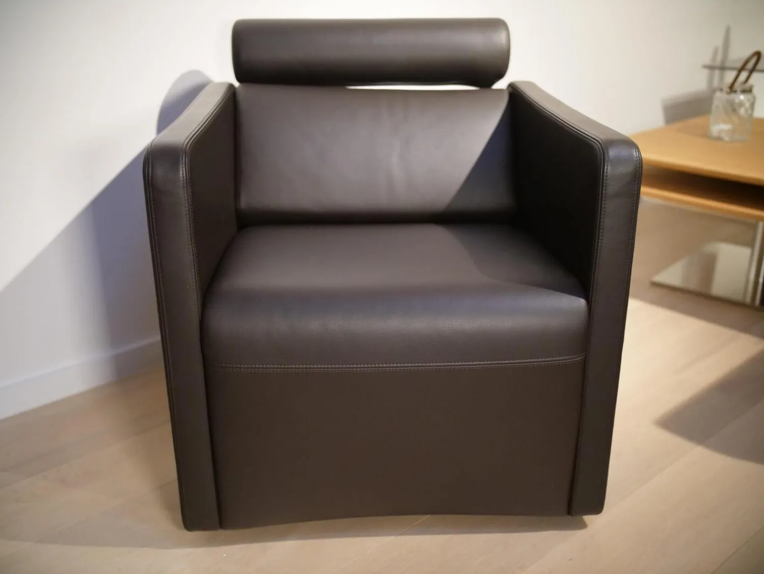 Erpo Relaxsessel|Sessel CL 332 Leder Mocca Inklusive Rückenrolle Doppelsteppnaht Und Drehteller