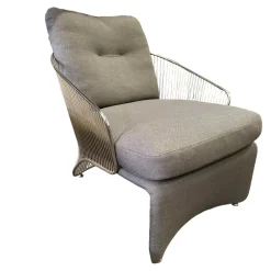 Minotti Loungesessel|Sessel Colette 730 G Stoff Berry 16 Visione Grau Struktur Gold