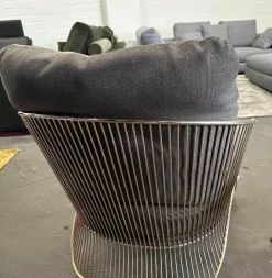 Minotti Loungesessel|Sessel Colette 730 G Stoff Berry 16 Visione Grau Struktur Gold