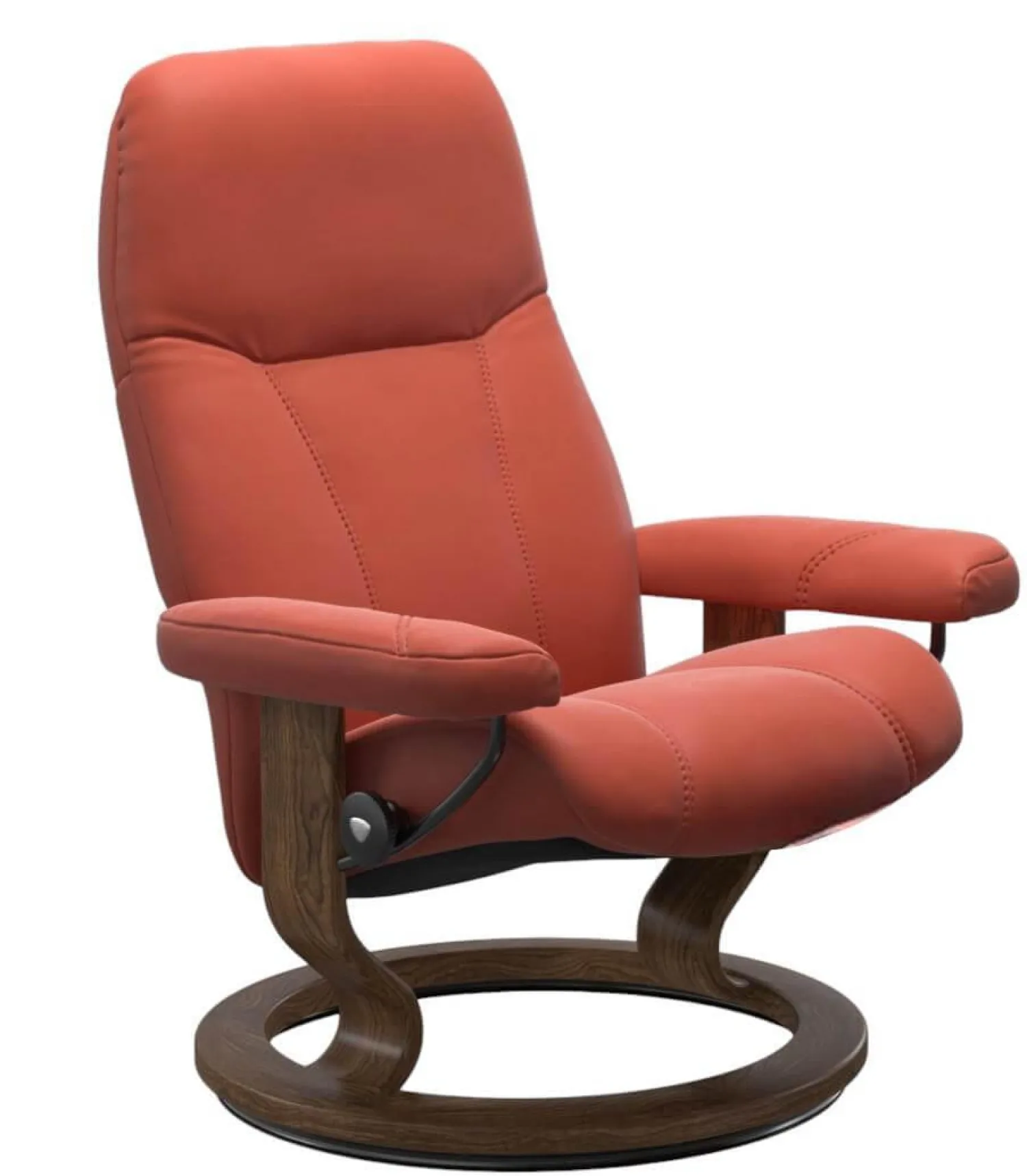 Stressless Relaxsessel|Sessel Consul 1145010 S Bezug Leder Batick Burgundy Rot Gestell Teakholz Gebeizt