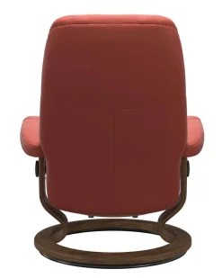 Stressless Relaxsessel|Sessel Consul 1145010 S Bezug Leder Batick Burgundy Rot Gestell Teakholz Gebeizt