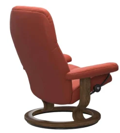 Stressless Relaxsessel|Sessel Consul 1145010 S Bezug Leder Batick Burgundy Rot Gestell Teakholz Gebeizt
