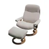 Stressless Relaxsessel|Sessel Consul L Stoff Daisy Sand Beige Gestell Classic Eiche Gebeizt Inklusive Hocker