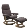 Stressless Relaxsessel|Sessel Consul S Leder Paloma Bordeaux Gestell Eiche Mit Hocker