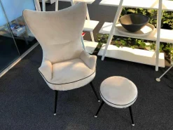 Wittmann Relaxsessel|Sessel Contessa 1956 Stoff Yukon Snow Keder Schwarz Gestell Schwarz