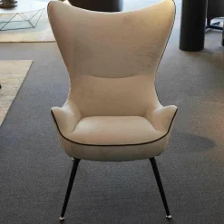 Wittmann Relaxsessel|Sessel Contessa Bezug Stoff Yukon Snow Füße Black Grey Pulverbeschichtet