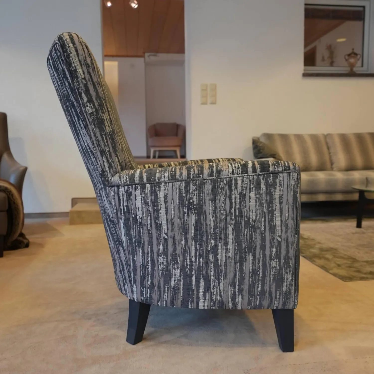 Bielefelder Werkstätten Loungesessel|Relaxsessel|Sessel Contessa BW 110 1000 Jab 9 2366 050 Graublau Massivholzgestell Schwarz