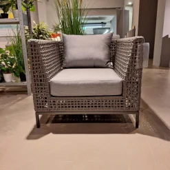 Stern Loungemöbel|Sessel Corda Outdoor Seidengrau Kordel Platin