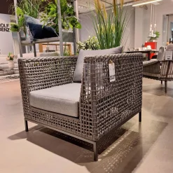 Stern Loungemöbel|Sessel Corda Outdoor Seidengrau Kordel Platin