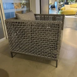 Stern Loungemöbel|Sessel Corda Outdoor Seidengrau Kordel Platin