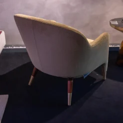 Molteni & C Loungesessel|Sessel D.151.4 Bezug Stoff Kubrick K 1951 Beige Gestell Amerikanisches Nussbaumholz