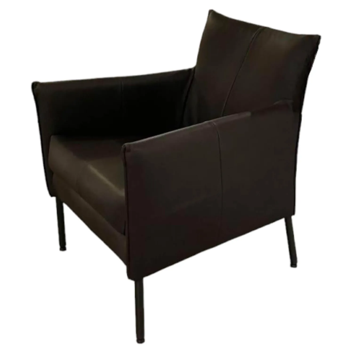 Bert Plantagie Einzelstühle|Sessel Dalia Bezug Leder Timber LT0309 Cioccolate Schwarz Gestell Rundrohr Fein Struktur 100 Kohl Schwarz