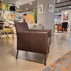 Bert Plantagie Einzelstühle|Sessel Dalia Bezug Leder Timber LT0309 Cioccolate Schwarz Gestell Rundrohr Fein Struktur 100 Kohl Schwarz