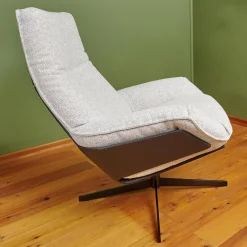 Bielefelder Werkstätten Relaxsessel|Sessel Daron Hoch Stoff Alice IP 1750 171 Beige Grau Kreuzfuß Schwarz Matt