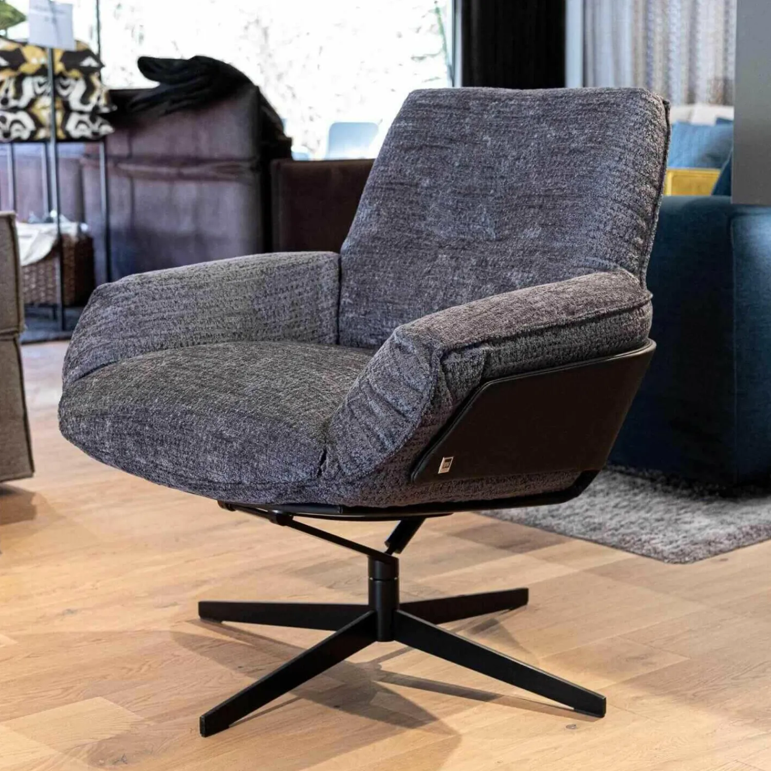 Bielefelder Werkstätten Relaxsessel|Sessel Daron Niedrig Stoff Megan BW1772-191 Leder Normandie Schwarz