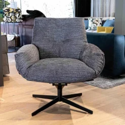 Bielefelder Werkstätten Relaxsessel|Sessel Daron Niedrig Stoff Megan BW1772-191 Leder Normandie Schwarz