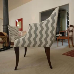 Donghia Relaxsessel|Sessel Master Stoff Grau Füße Holz