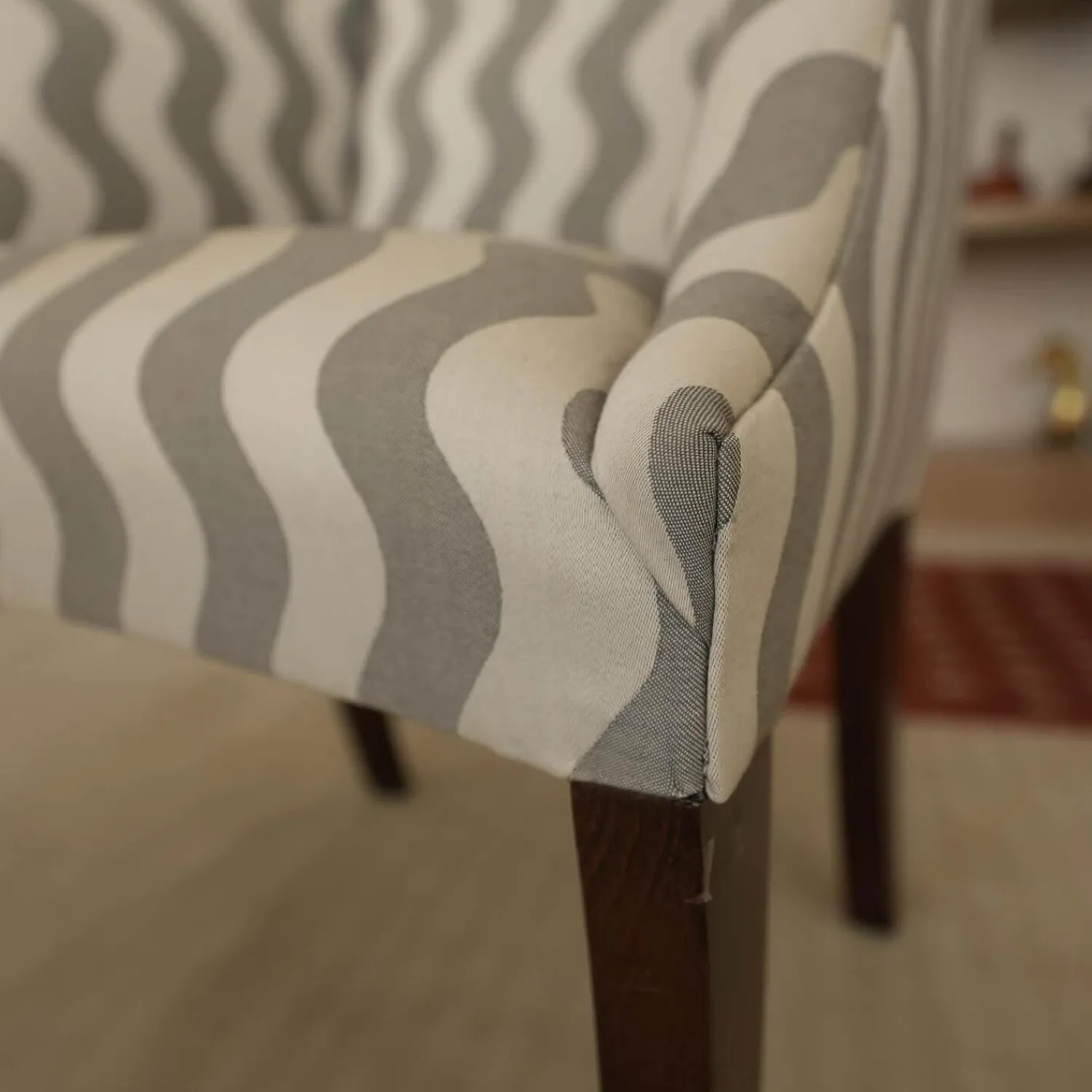 Donghia Relaxsessel|Sessel Master Stoff Grau Füße Holz