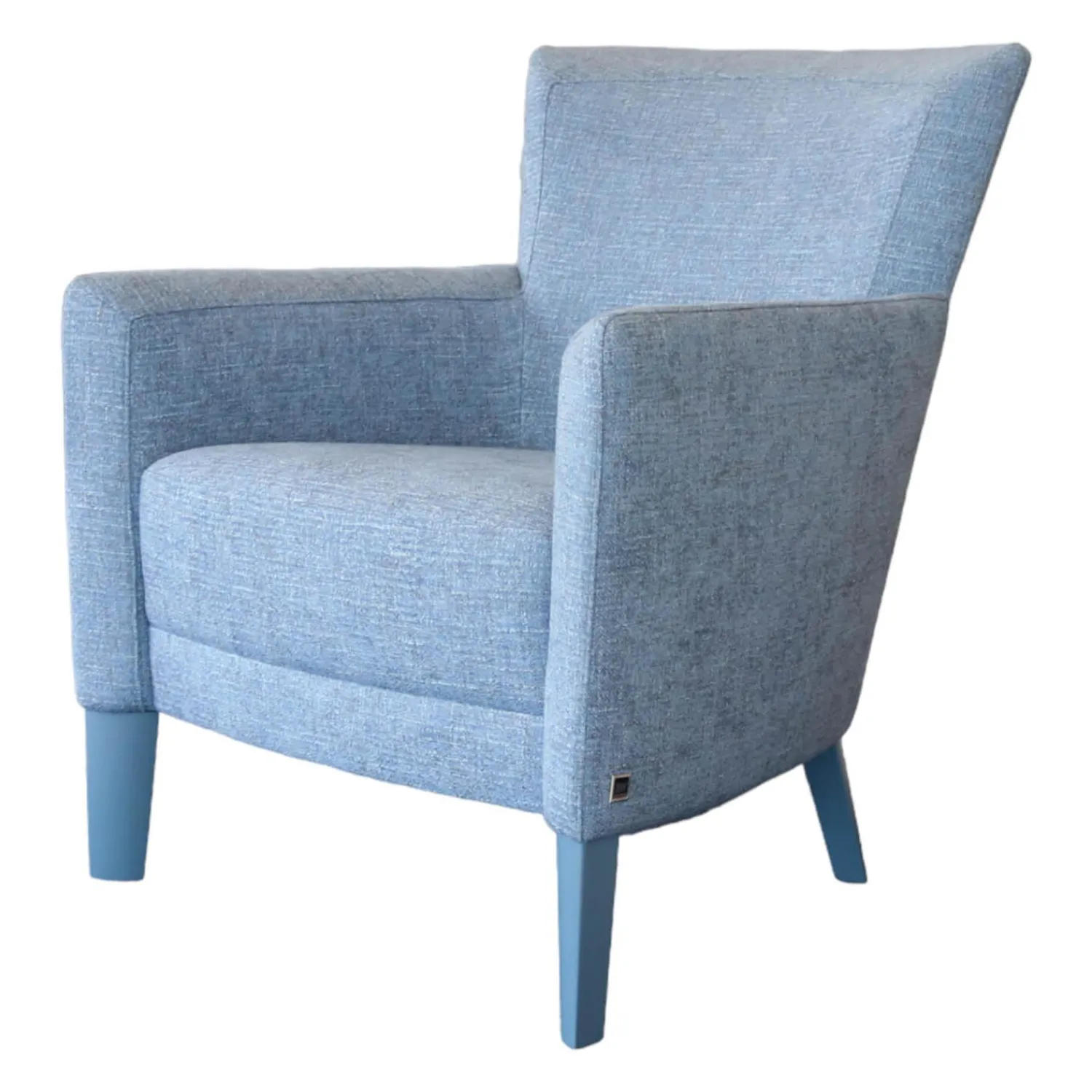 Bielefelder Werkstätten Relaxsessel|Sessel Donna Stoff Blaugrau Füße Blau Lackiert