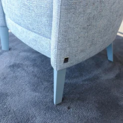 Bielefelder Werkstätten Relaxsessel|Sessel Donna Stoff Blaugrau Füße Blau Lackiert