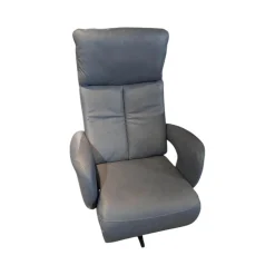 Hukla Relaxsessel|Sessel Dreamline 02 Leder Vivre Steel Grau Sternfuß Edelstahl Mit Kopfteilverstellung